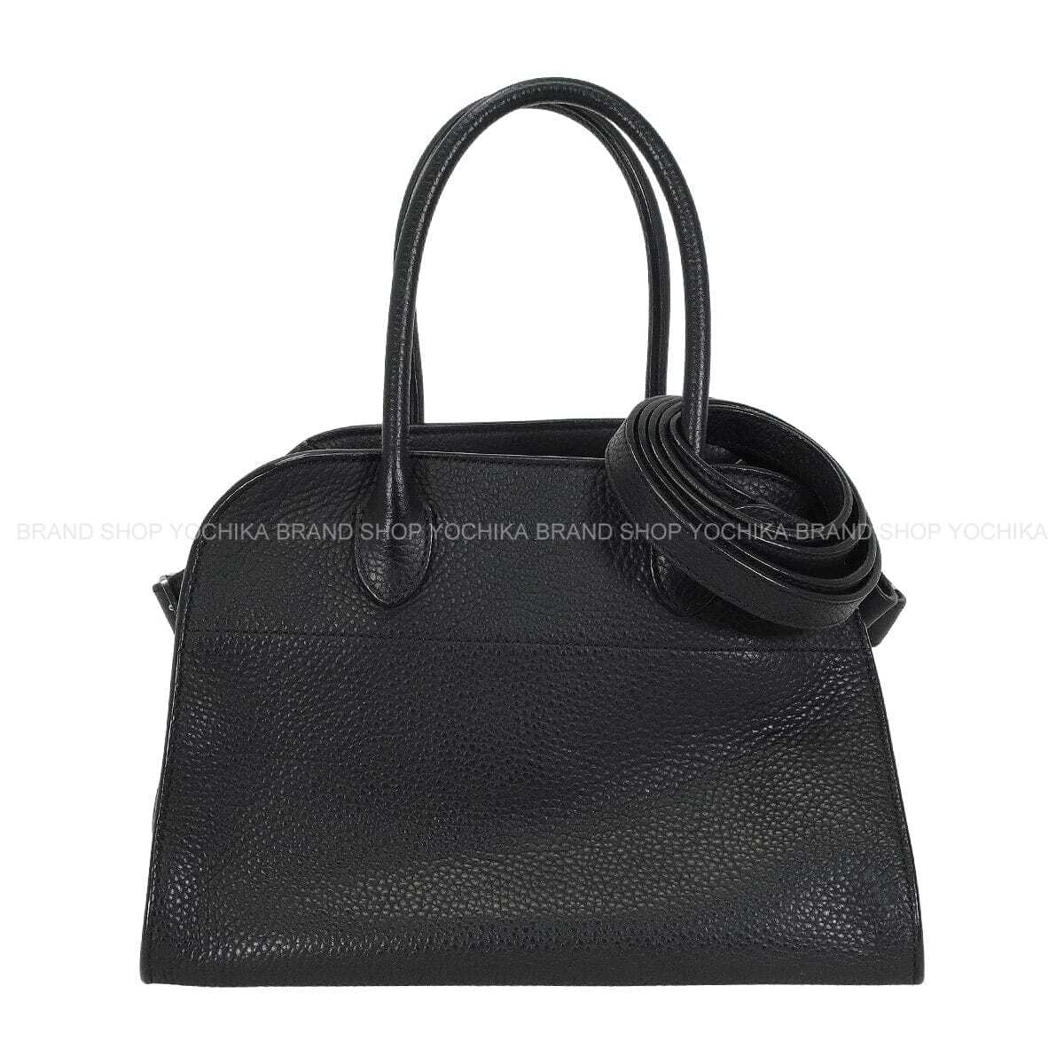 [Pre-loved] The Row Handbag Soft Margaux 10 Noir (Black) Calfskin Silver HW W1190L133BLPL[LIKE NEW][Authentic]
