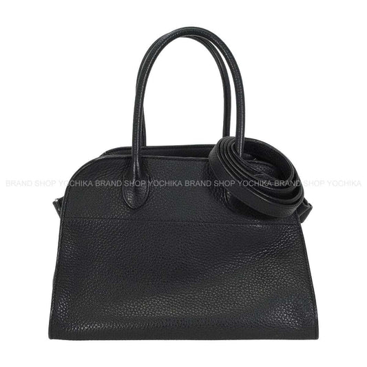 [Pre-loved] The Row Handbag Soft Margaux 10 Noir (Black) Calfskin Silver HW W1190L133BLPL[LIKE NEW][Authentic]