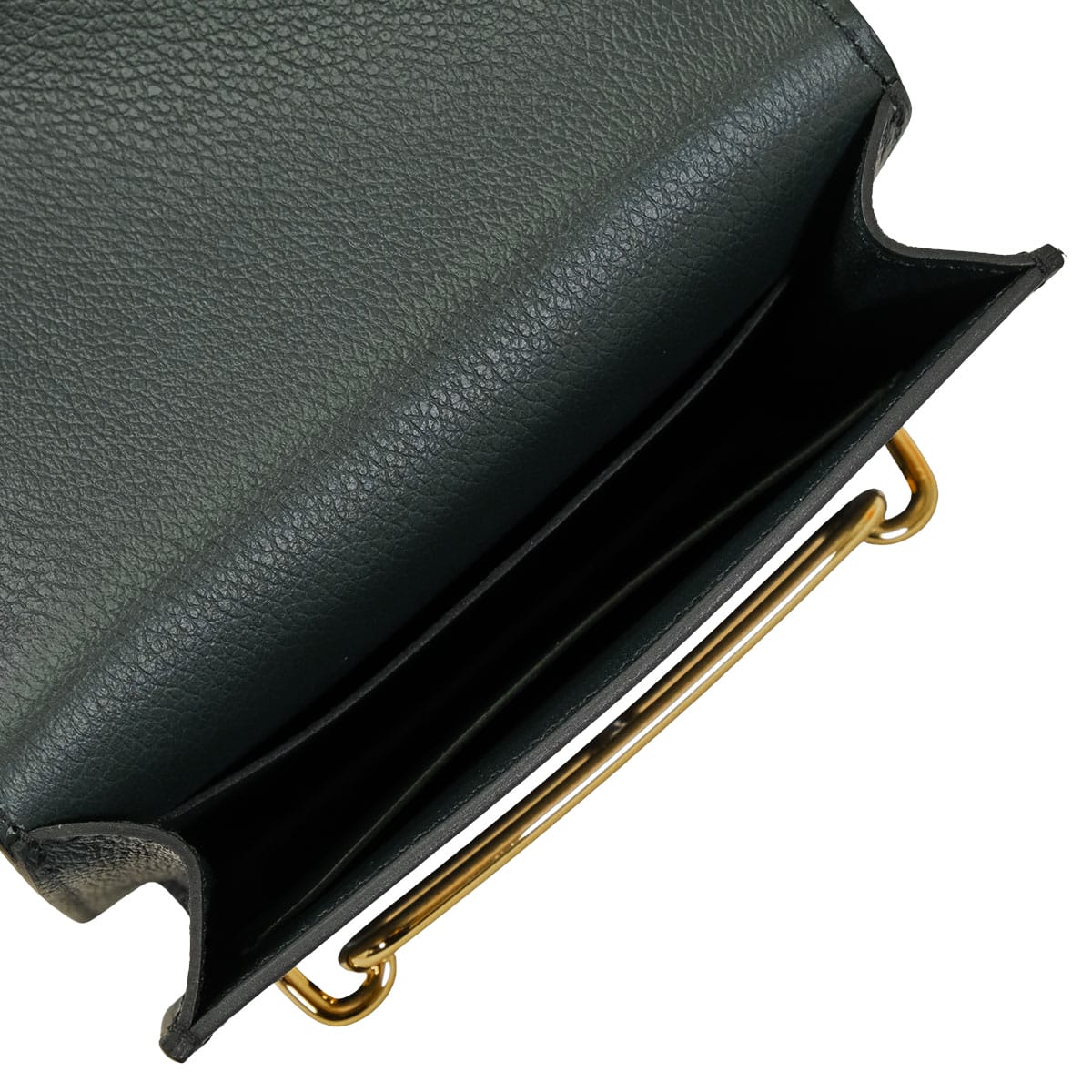 HERMES Bi-fold wallet Roulis Slim Bicolor Vert Rousseau/Mauve Pale Evercolor Gold HW Stamp B[EXCELLENT][Authentic]