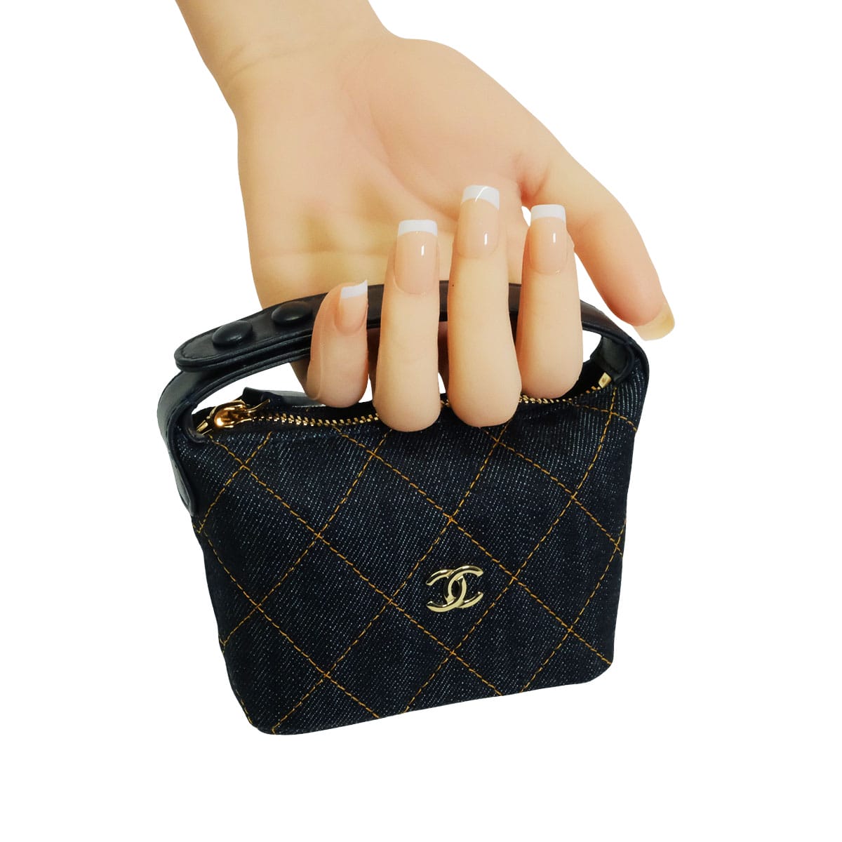 2026 SS New CHANEL Pouch Micro Bag Mini Matelasse Classic COCO MarkDark Blue/Orange Denim Champagne Gold HW[BRAND NEW][Authentic]