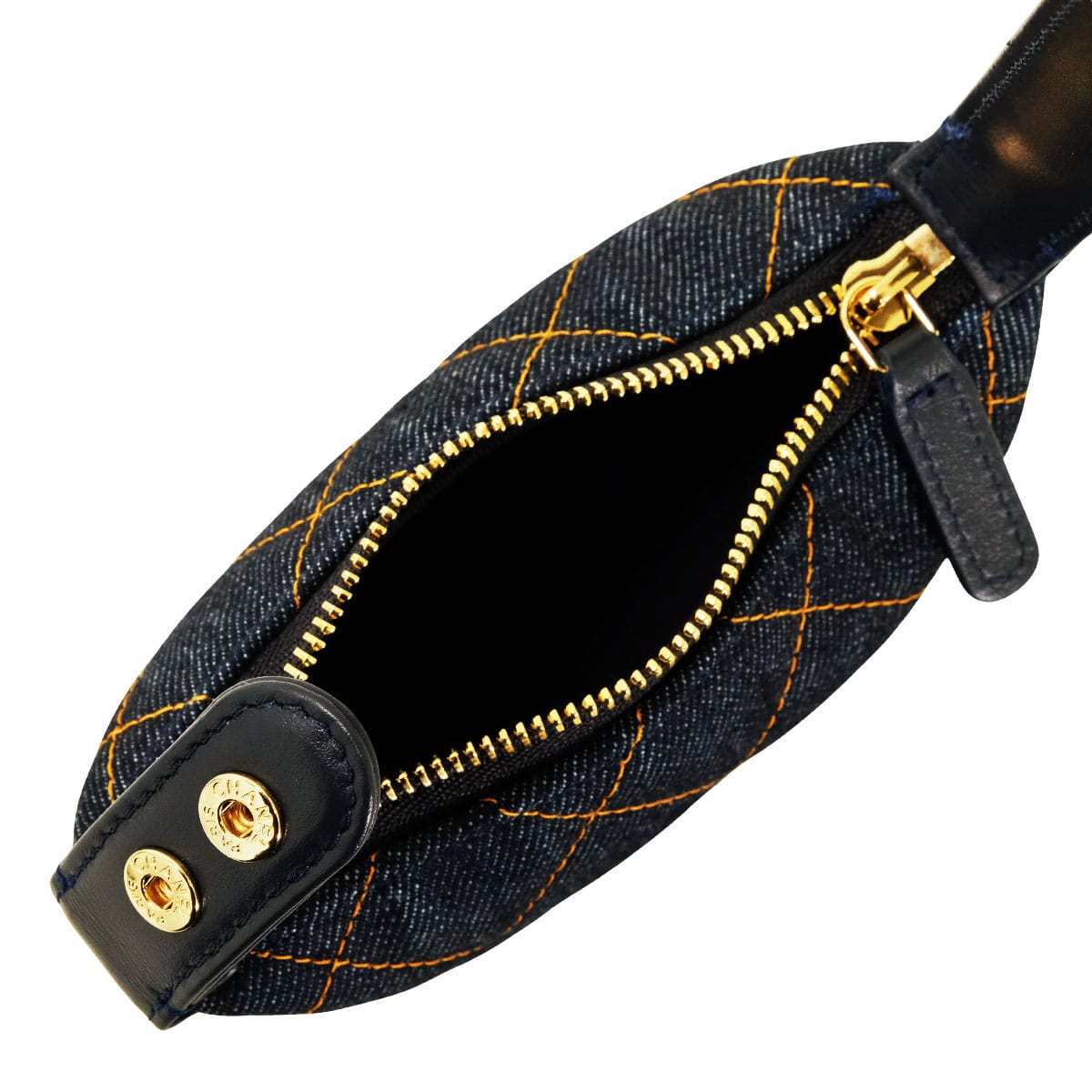 2026 SS New CHANEL Pouch Micro Bag Mini Matelasse Classic COCO MarkDark Blue/Orange Denim Champagne Gold HW[BRAND NEW][Authentic]