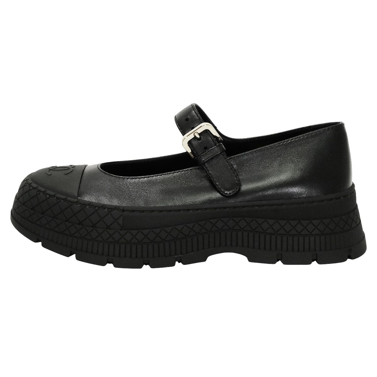 2026 S/S CHANEL slip on Mary Jane Flat Shoes Sneaker Style Platform COCO Mark Noir (Black) Lambskin #37 G47073[EXCELLENT][Authentic]