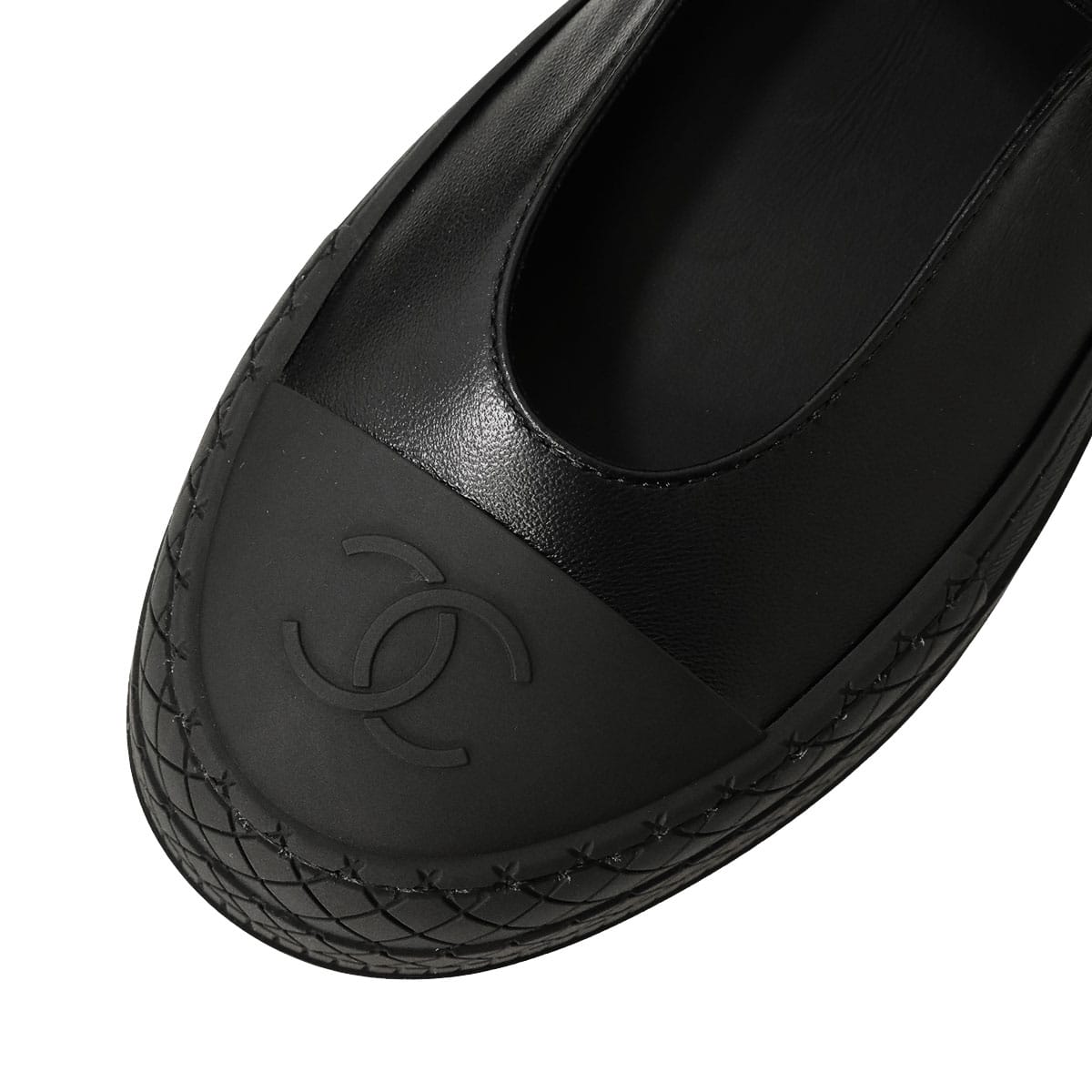 2026 S/S CHANEL slip on Mary Jane Flat Shoes Sneaker Style Platform COCO Mark Noir (Black) Lambskin #37 G47073[EXCELLENT][Authentic]