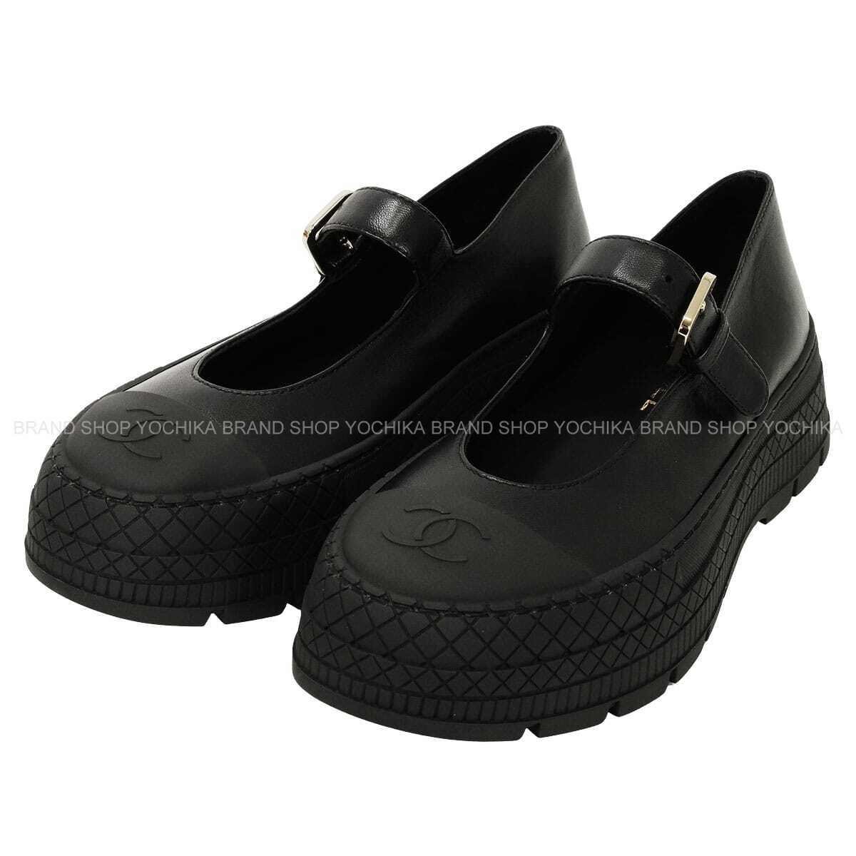 2026 S/S CHANEL slip on Mary Jane Flat Shoes Sneaker Style Platform COCO Mark Noir (Black) Lambskin #37 G47073[EXCELLENT][Authentic]