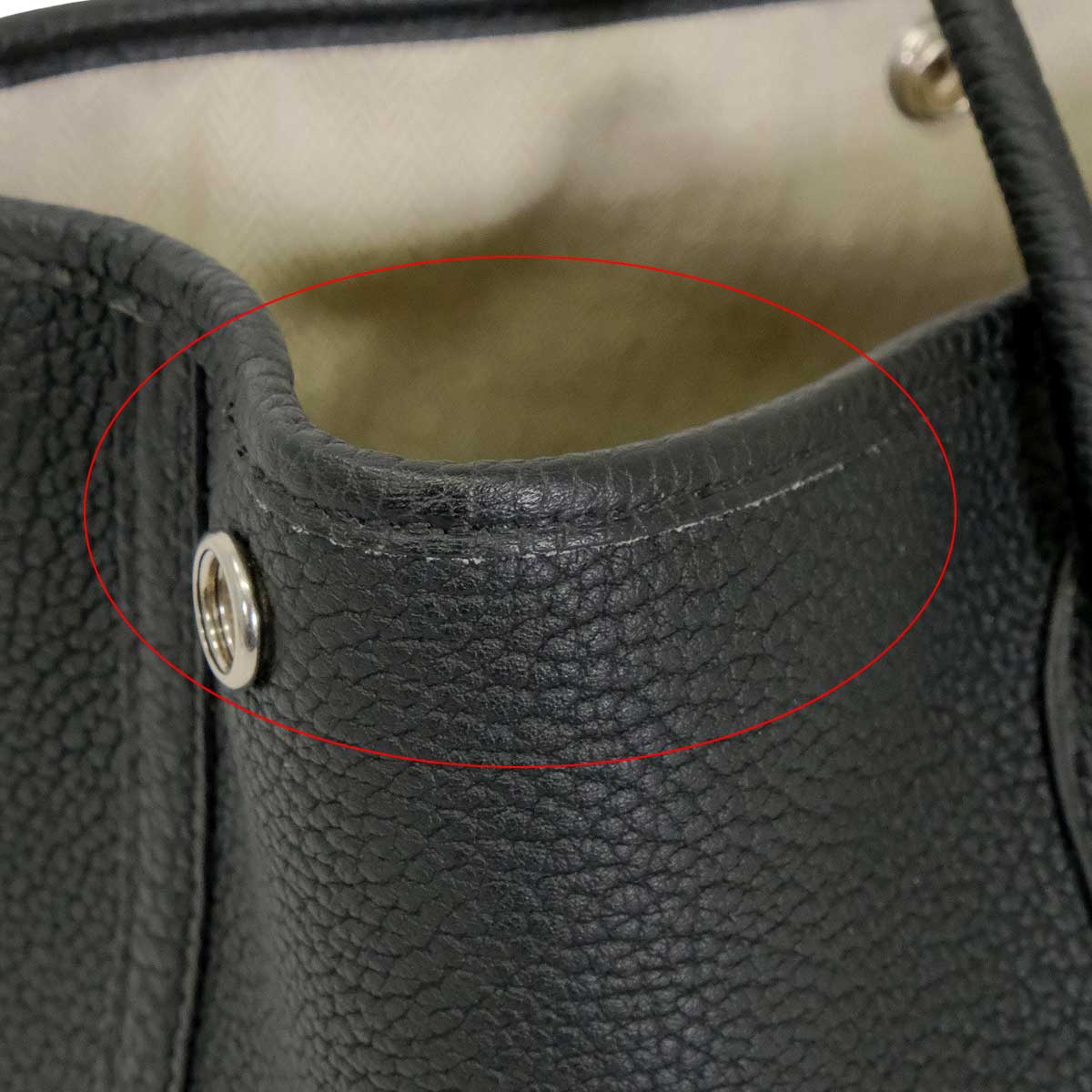 [Pre-loved] HERMES tote bag Garden Party 30 TPM Noir (Black) Veau Negonda Silver HW Stamp K[LIKE NEW][Authentic]