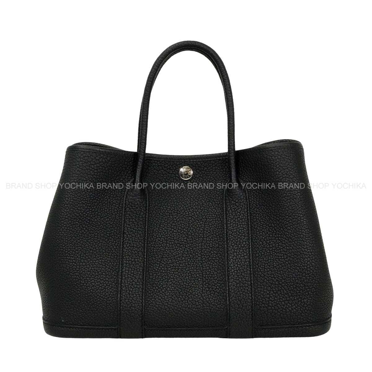 [Pre-loved] HERMES tote bag Garden Party 30 TPM Noir (Black) Veau Negonda Silver HW Stamp K[LIKE NEW][Authentic]