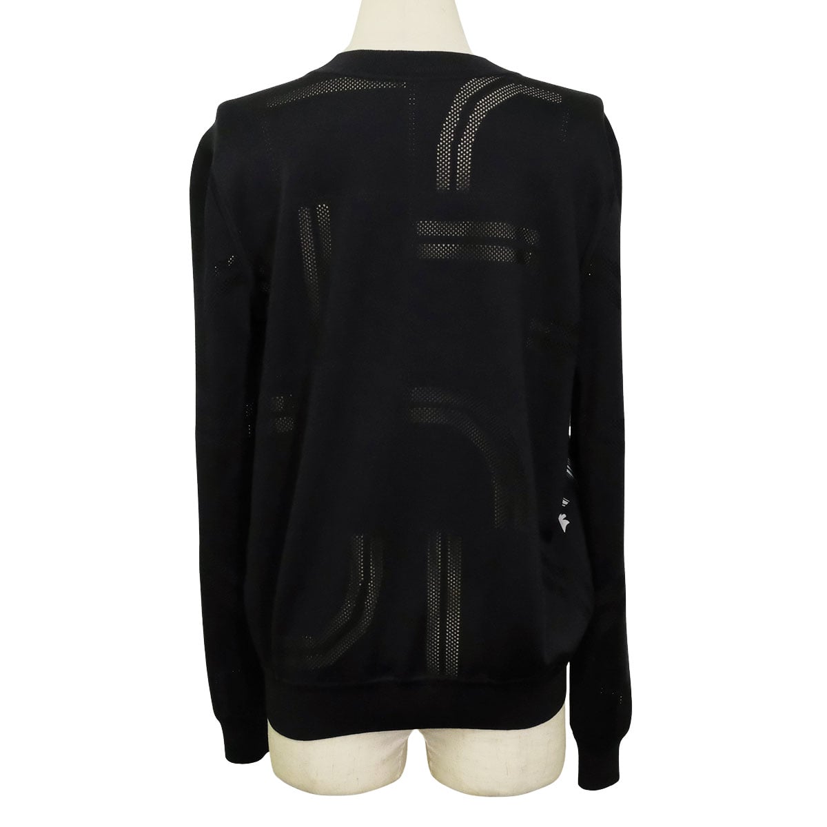 HERMES Knit Long Sleeve Knit Twillaine Desordre Finesse Noir (Black) Silk/Nylon/Polyurethane #38 4E2838DQ[BRAND NEW][Authentic]