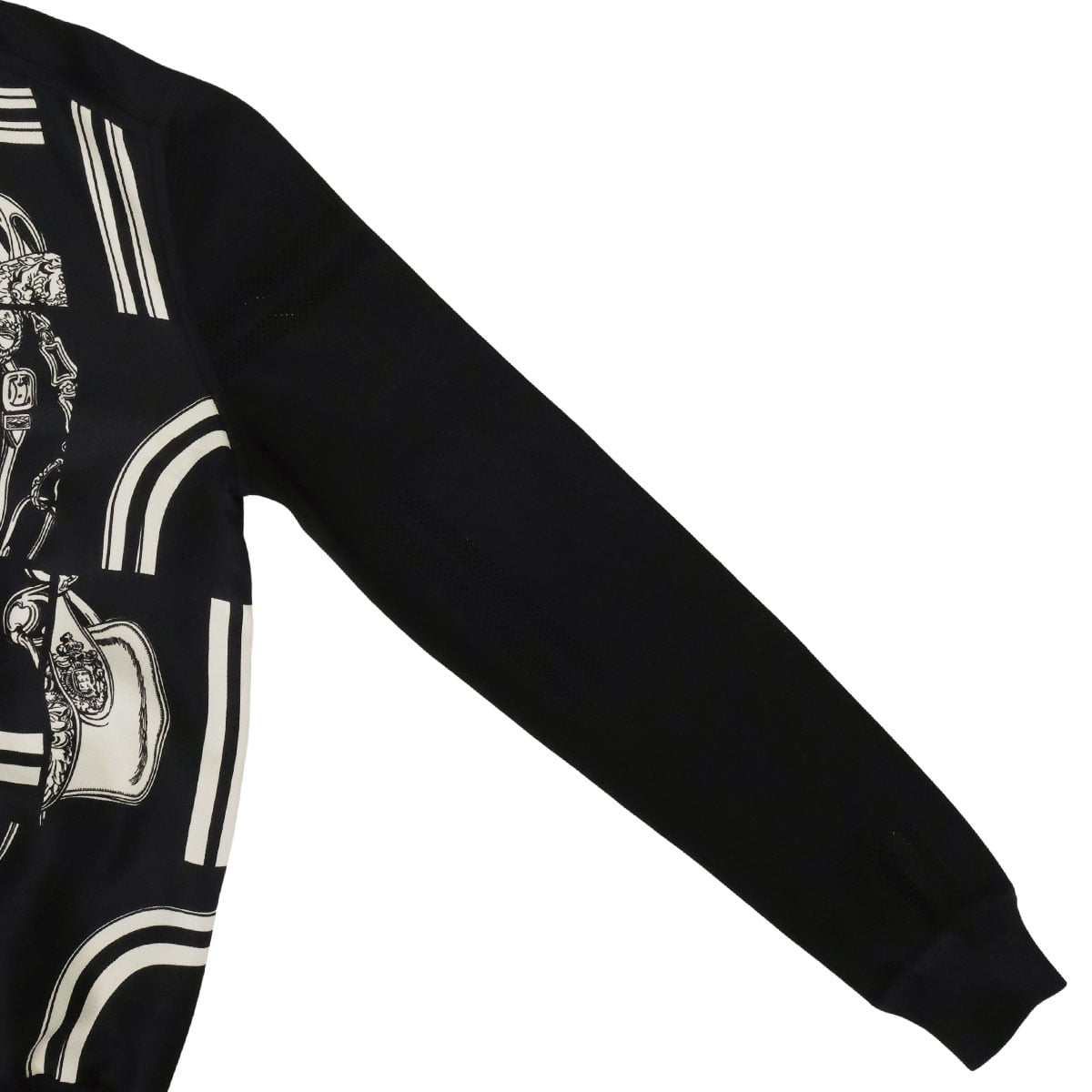 HERMES Knit Long Sleeve Knit Twillaine Desordre Finesse Noir (Black) Silk/Nylon/Polyurethane #38 4E2838DQ[BRAND NEW][Authentic]