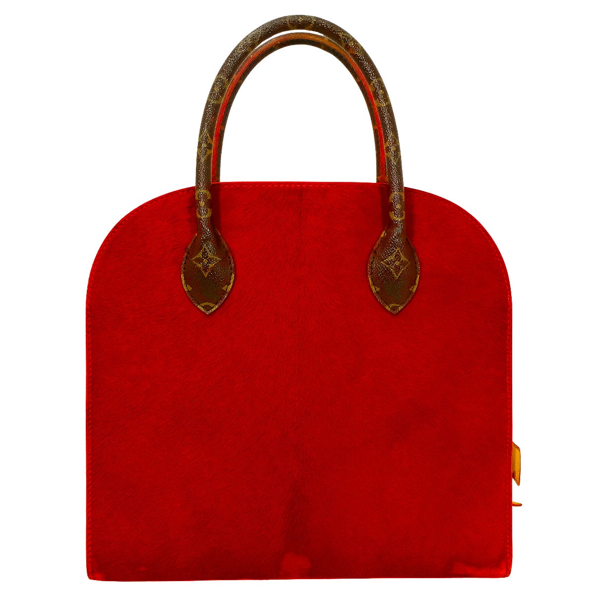 [Pre-loved] LOUIS VUITTON tote bag Shopping Christian Louboutin Collaboration Studs Iconoclast Brown/Red Monogram Canvas/Unborn Calf Gold HW M41234[USED AB][Authentic]