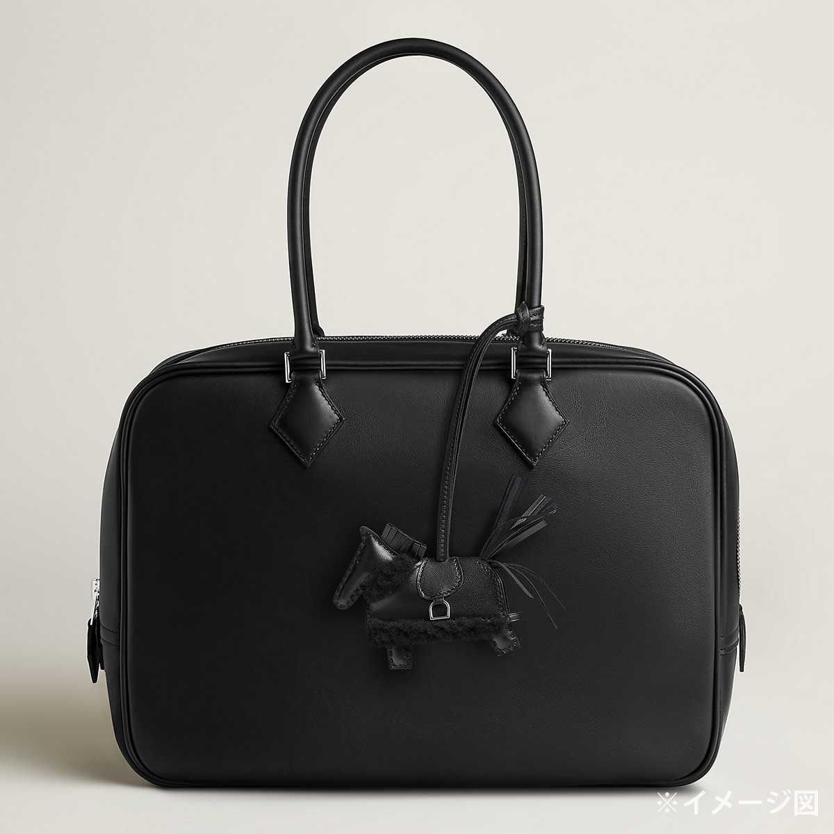 HERMES bag charm Rodeo Robeo Plush PM So Black Noir (Black) Agneau Milo/Mouton Gold HW Stamp G[BRAND NEW][Authentic]