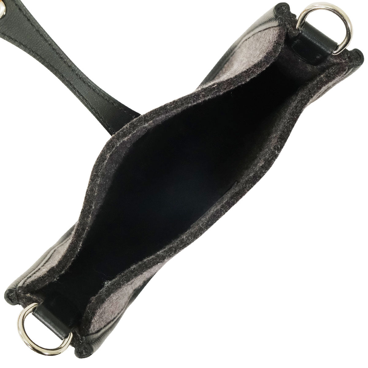 HERMES Shoulder bag Evelyne 16 TPM Noir (Black)Gris Moyen Veau Swift/Feutre(Felt) Silver HW Stamp U[EXCELLENT][Authentic]