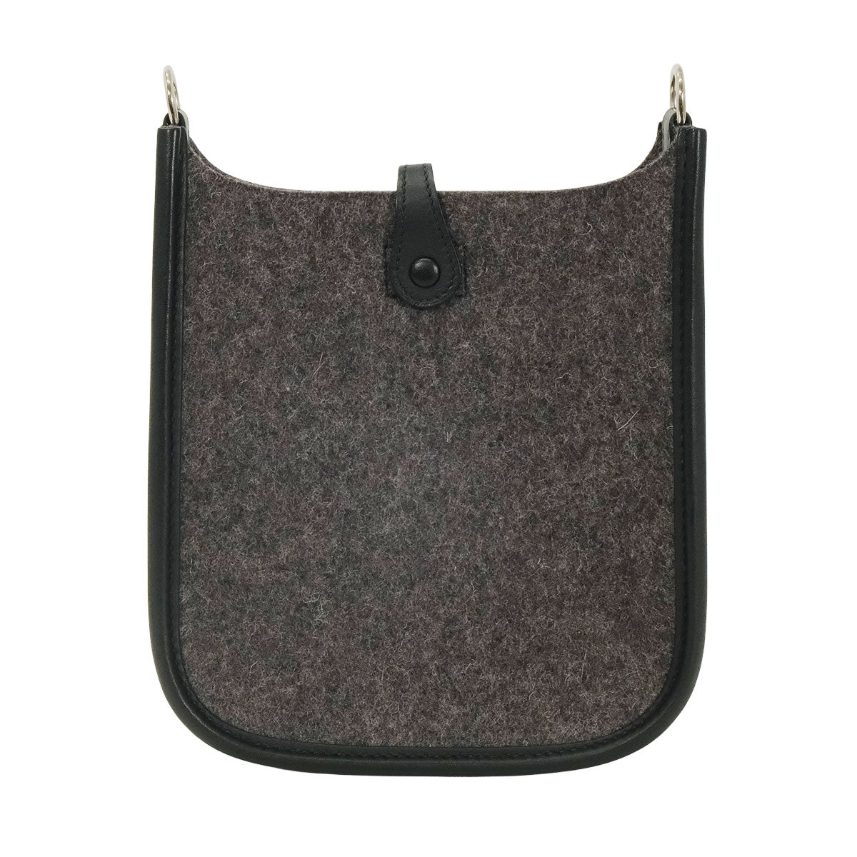 HERMES Shoulder bag Evelyne 16 TPM Noir (Black)Gris Moyen Veau Swift/Feutre(Felt) Silver HW Stamp U[EXCELLENT][Authentic]