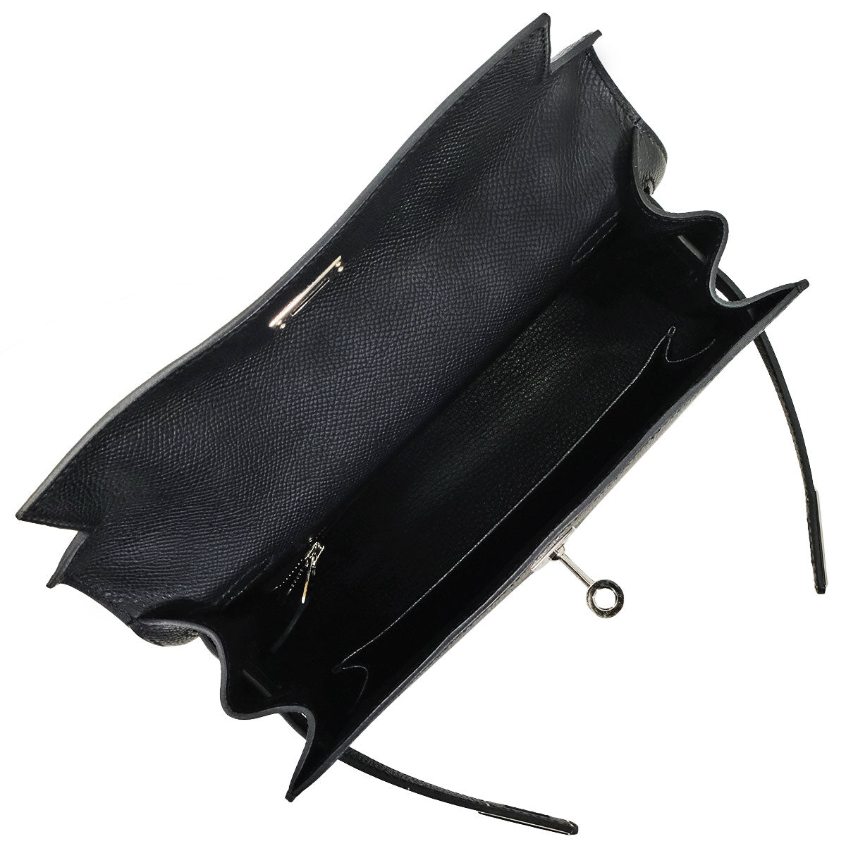 [Pre-loved] HERMES Shoulder bag Kelly25 Sellier Noir (Black) Veau Epsom Silver HW Stamp K[LIKE NEW][Authentic]