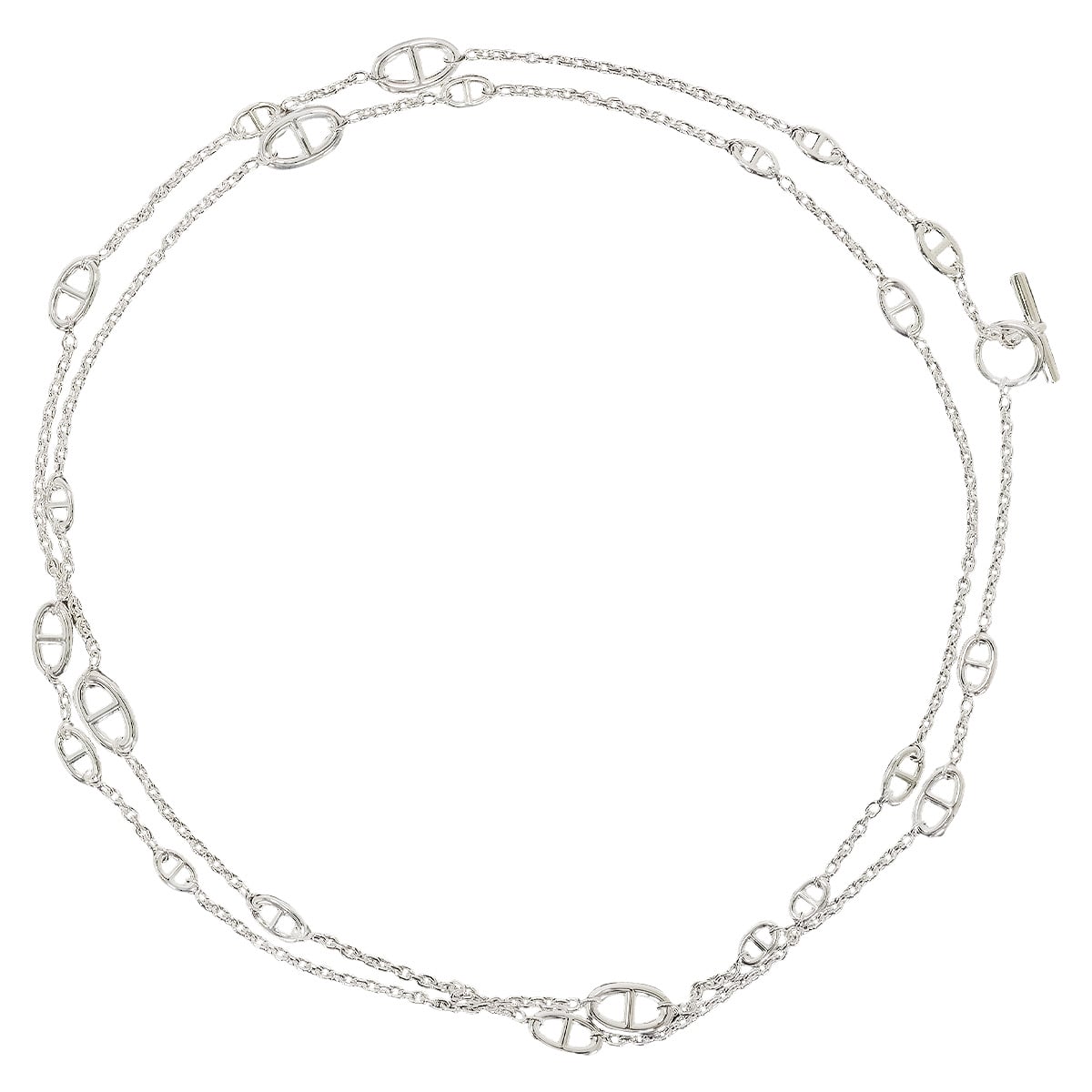 HERMES necklace Long Farandole Chaine d'Ancre 160 Silver Silver925 (SV925 Ag925)[EXCELLENT][Authentic]