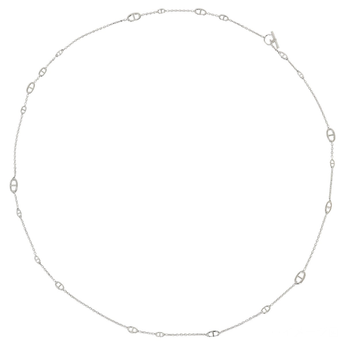 HERMES necklace Long Farandole Chaine d'Ancre 160 Silver Silver925 (SV925 Ag925)[EXCELLENT][Authentic]