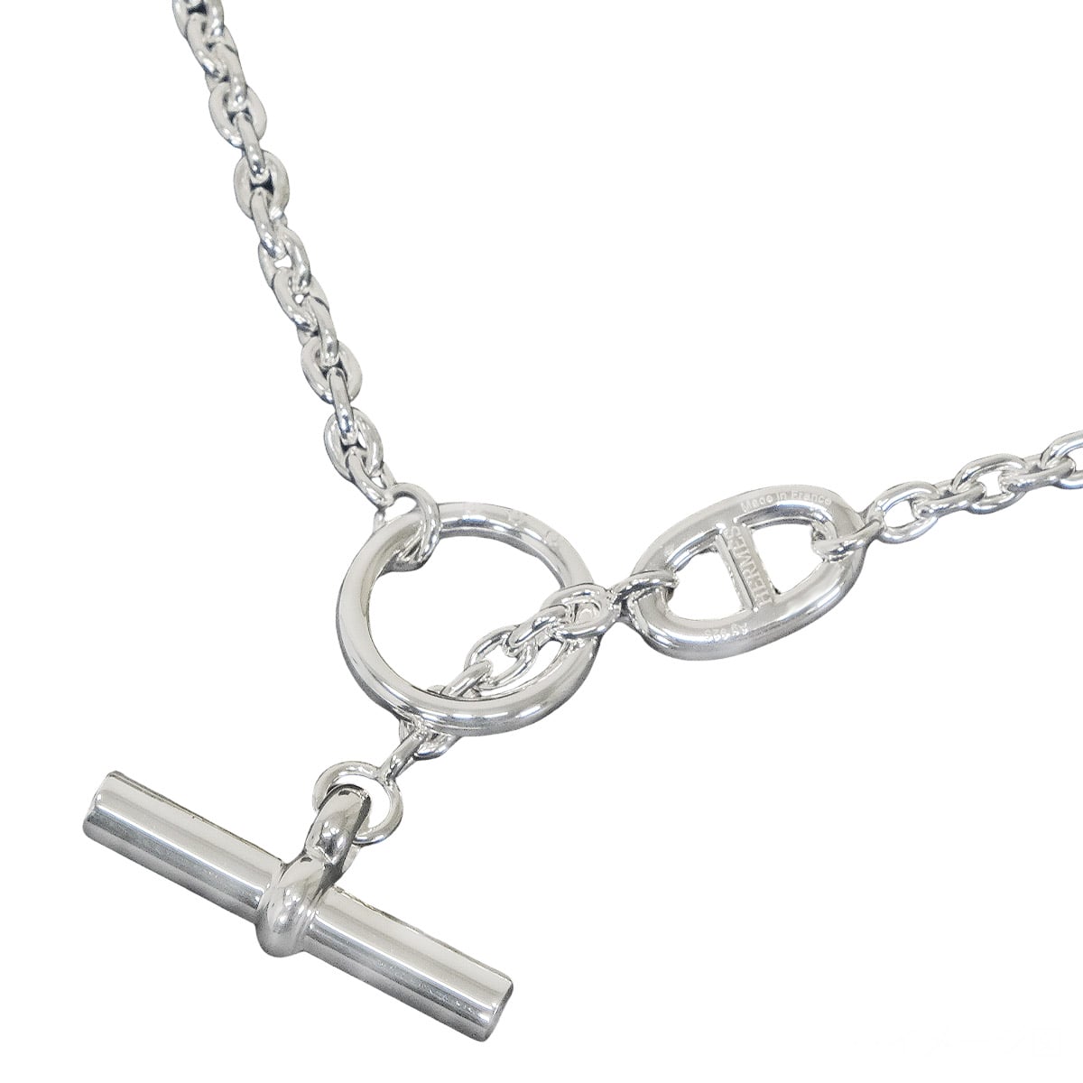 HERMES necklace Long Farandole Chaine d'Ancre 160 Silver Silver925 (SV925 Ag925)[EXCELLENT][Authentic]