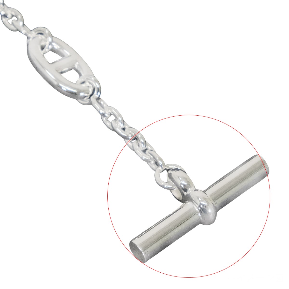 HERMES necklace Long Farandole Chaine d'Ancre 160 Silver Silver925 (SV925 Ag925)[EXCELLENT][Authentic]