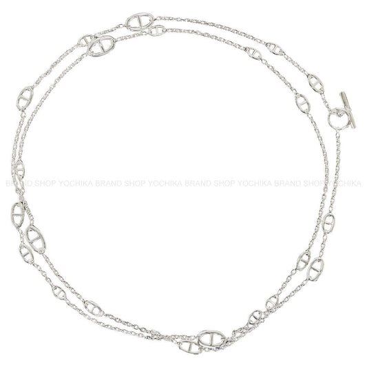 HERMES necklace Long Farandole Chaine d'Ancre 160 Silver Silver925 (SV925 Ag925)[EXCELLENT][Authentic]