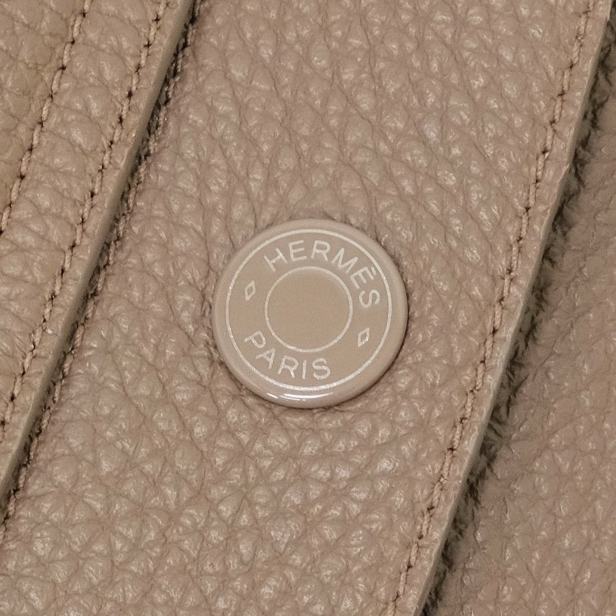 HERMES Trench coat Sellier Buttons Leather with Belt Grey/Etoupe Deerskin #38 Silver HW 3H1115D2[EXCELLENT][Authentic]