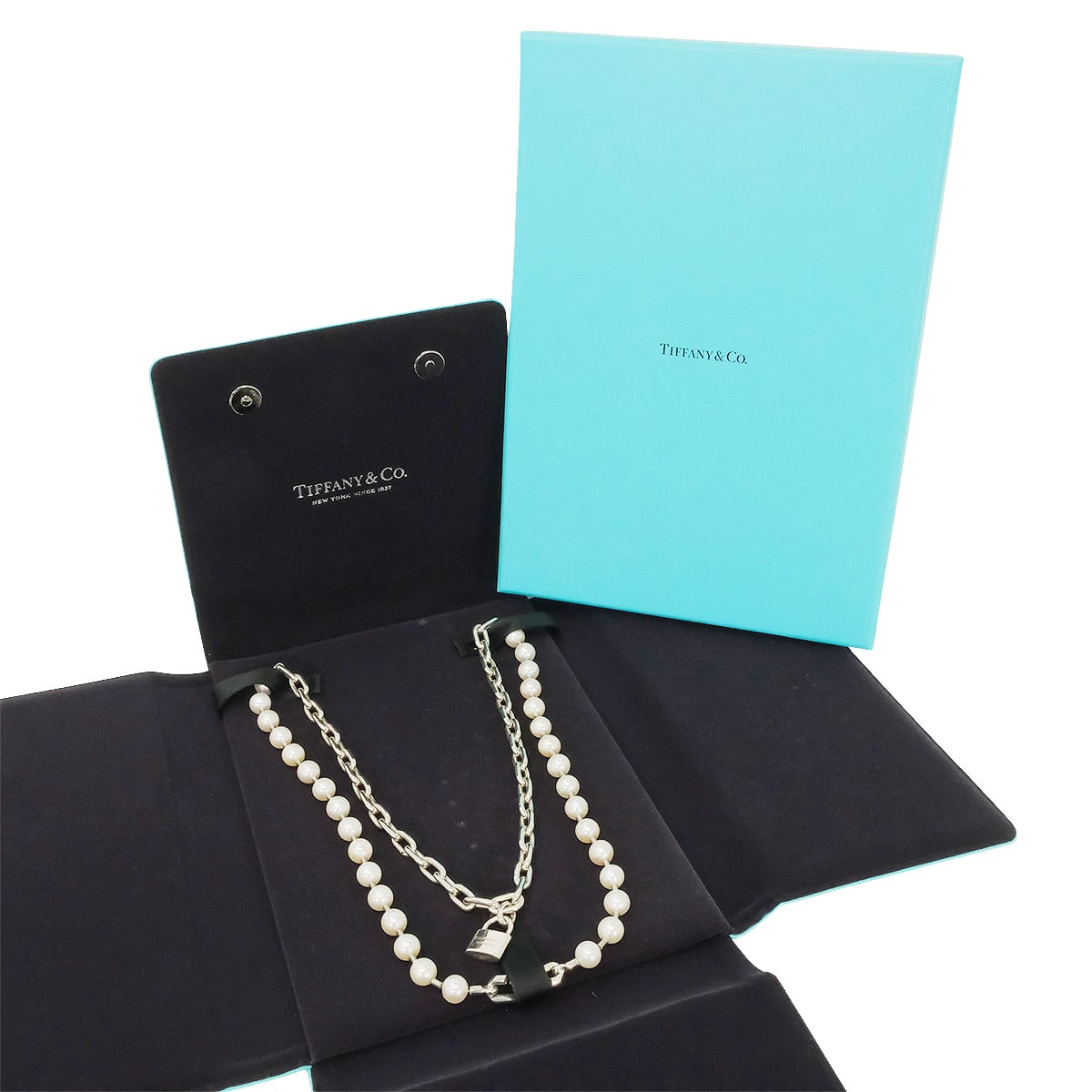 [Pre-loved] TIFFANY&Co. necklace Hardware Pearl Lock Silver Silver925 (SV925 Ag925)/Pearl 64047841[LIKE NEW][Authentic]