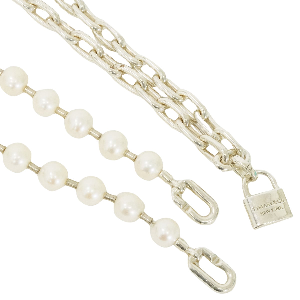 [Pre-loved] TIFFANY&Co. necklace Hardware Pearl Lock Silver Silver925 (SV925 Ag925)/Pearl 64047841[LIKE NEW][Authentic]