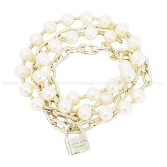[Pre-loved] TIFFANY&Co. necklace Hardware Pearl Lock Silver Silver925 (SV925 Ag925)/Pearl 64047841[LIKE NEW][Authentic]