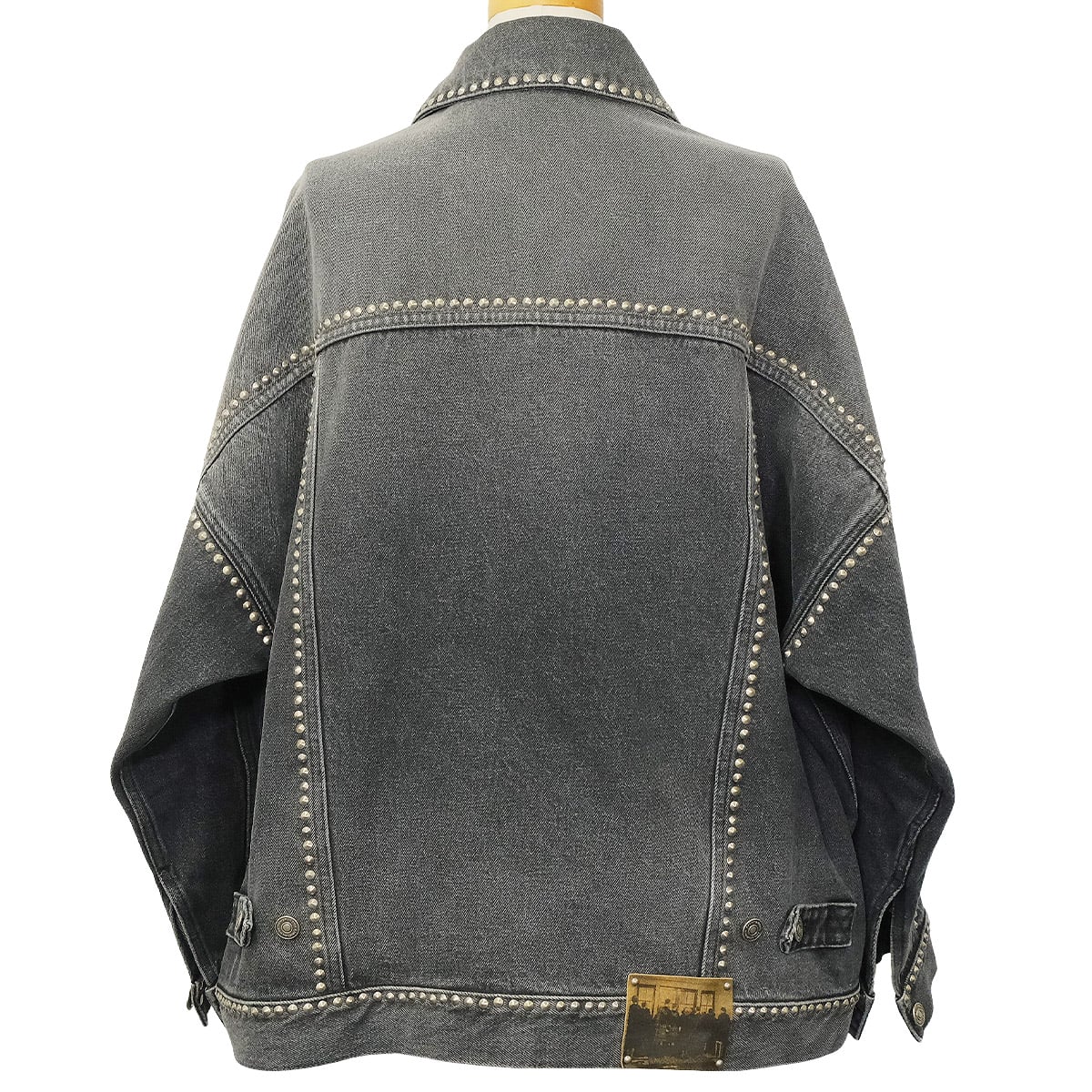 2025 Cruise Collection Dior Denim jacket Oversize Studs Grey Cotton #36 Silver HW 512V18A300D[EXCELLENT][Authentic]