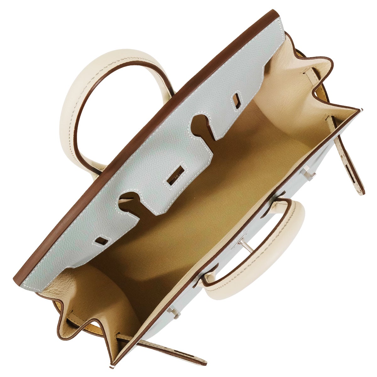 HERMES Handbag Birkin25 Sellier Verso Special Order HSS Cheval Stamp Bleu Glacier/Craie Veau Epsom Mat Silver HW Stamp W[EXCELLENT][Authentic]