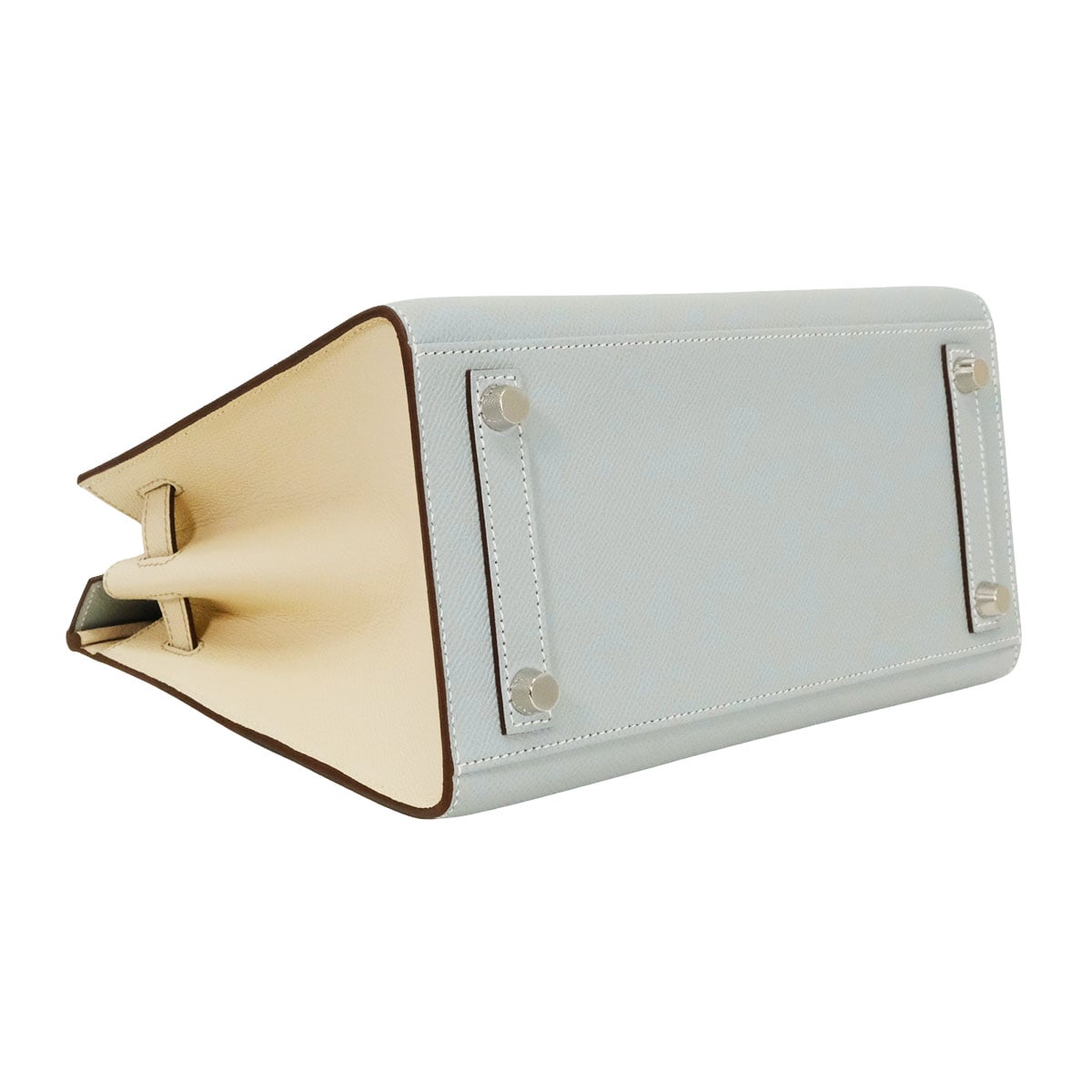 HERMES Handbag Birkin25 Sellier Verso Special Order HSS Cheval Stamp Bleu Glacier/Craie Veau Epsom Mat Silver HW Stamp W[EXCELLENT][Authentic]