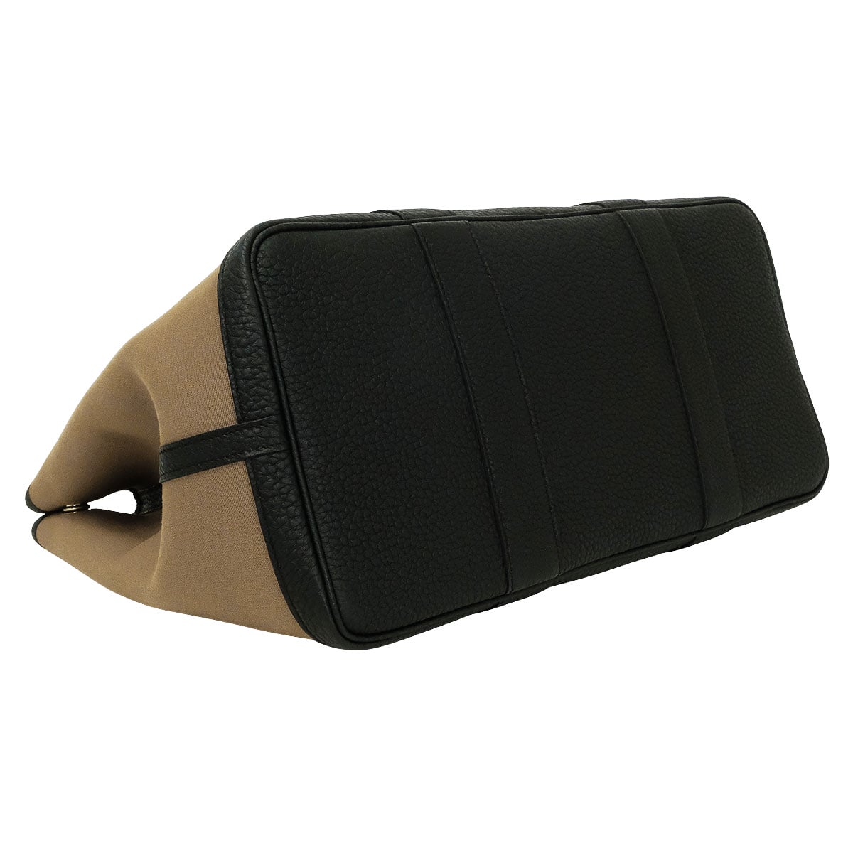 HERMES tote bag Garden Party 36 PM Etoupe/Noir (Black) Toile officier/Veau Negonda Silver HW Stamp W[EXCELLENT][Authentic]