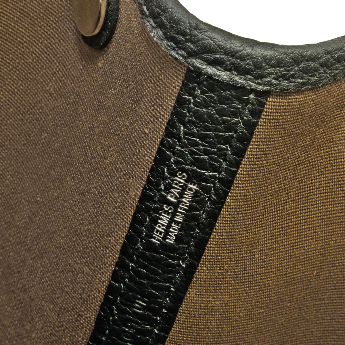 HERMES tote bag Garden Party 36 PM Etoupe/Noir (Black) Toile officier/Veau Negonda Silver HW Stamp W[EXCELLENT][Authentic]