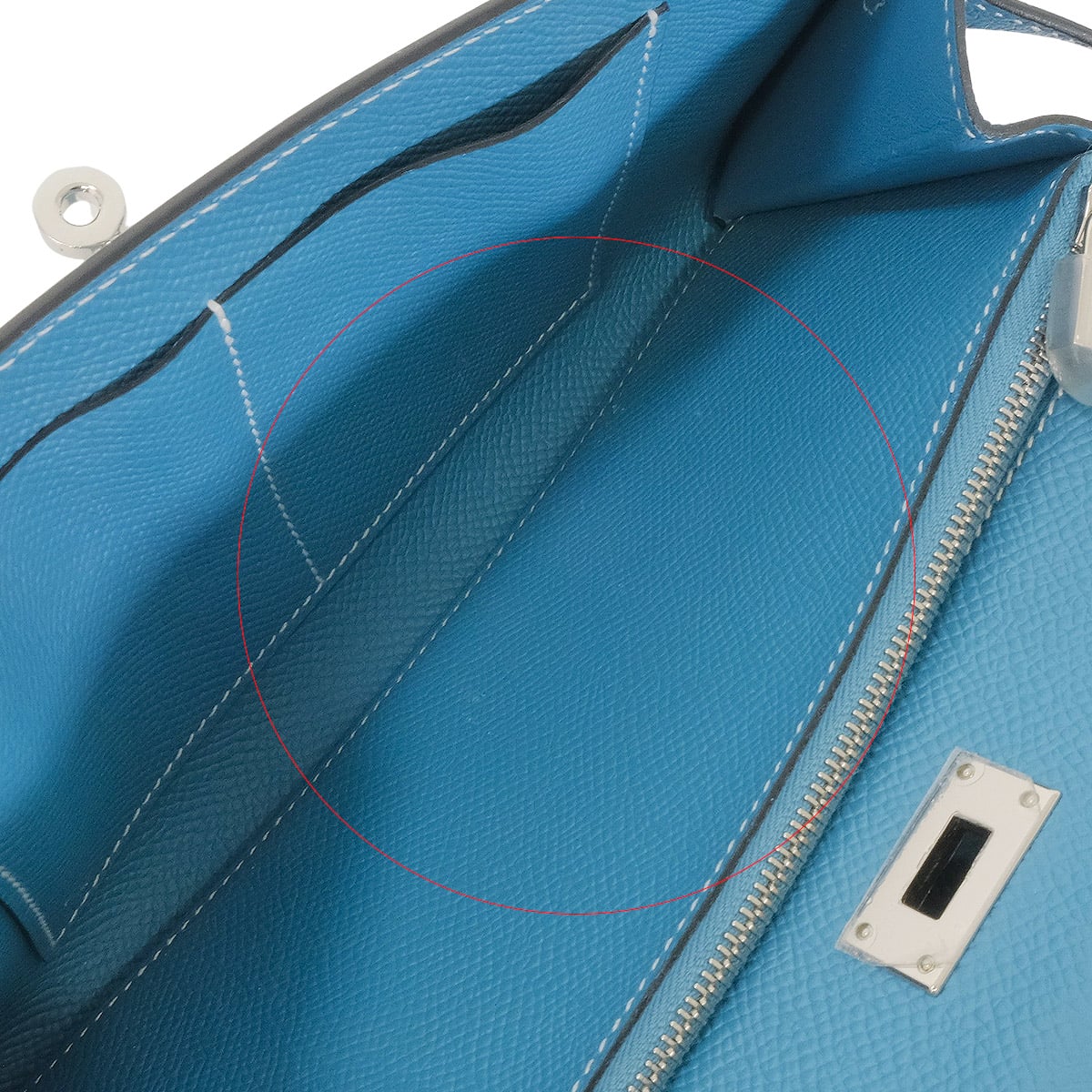 HERMES long wallet Kelly Wallet Long To Go New Bleu Jean Veau Epsom Silver HW Stamp W[ALMOST NEW][Authentic]