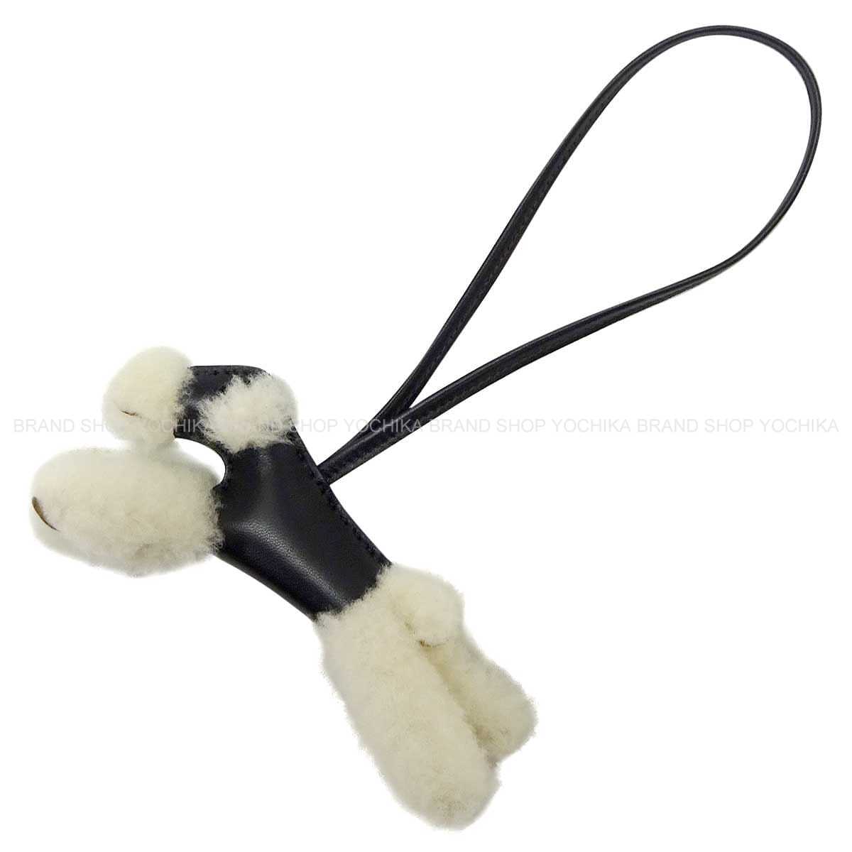 HERMES bag charm Buddy Dog Noir (Black) Agneau Milo/Mouton Stamp K[BRAND NEW][Authentic]