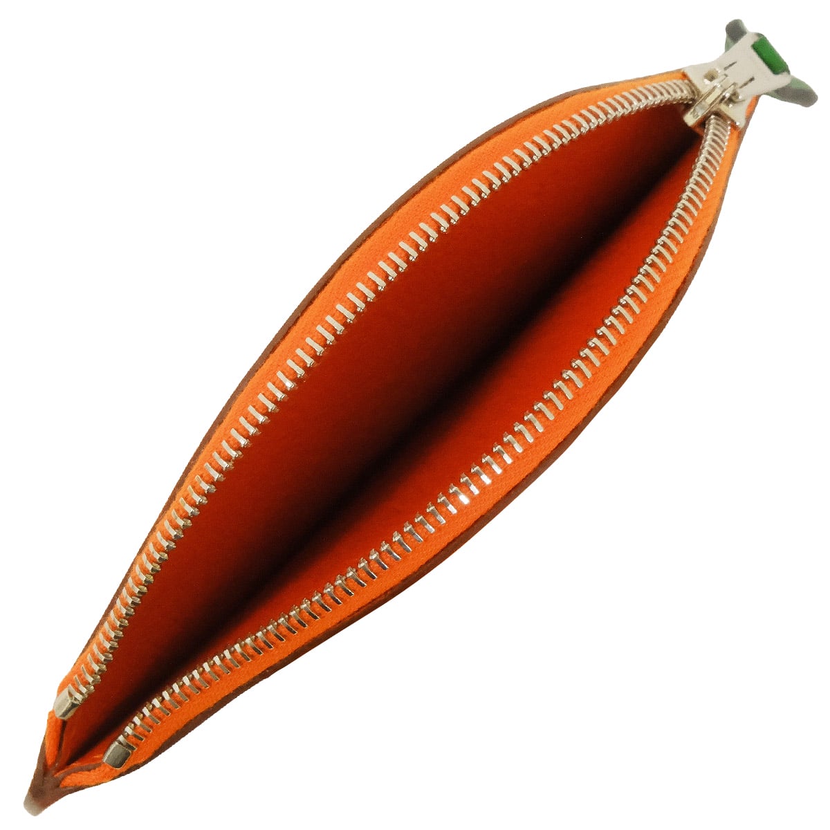 HERMES change purse Tutti Frutti Porte Monnaie Orange Feu Orange Chevre Mysore Silver HW Stamp □N[EXCELLENT][Authentic]