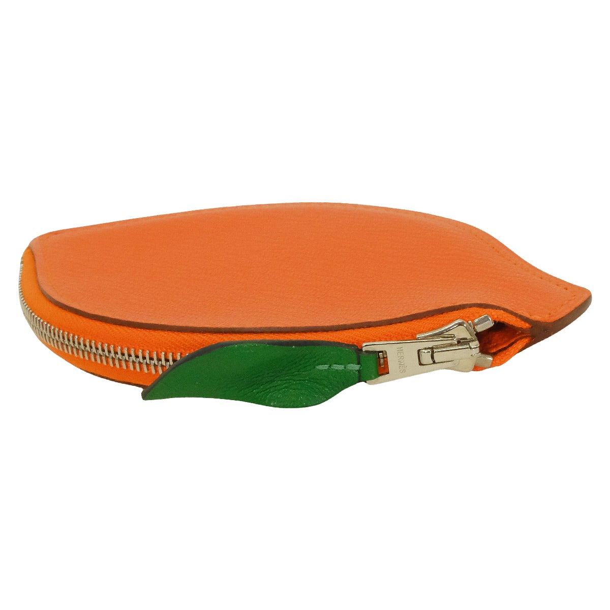 HERMES change purse Tutti Frutti Porte Monnaie Orange Feu Orange Chevre Mysore Silver HW Stamp □N[EXCELLENT][Authentic]