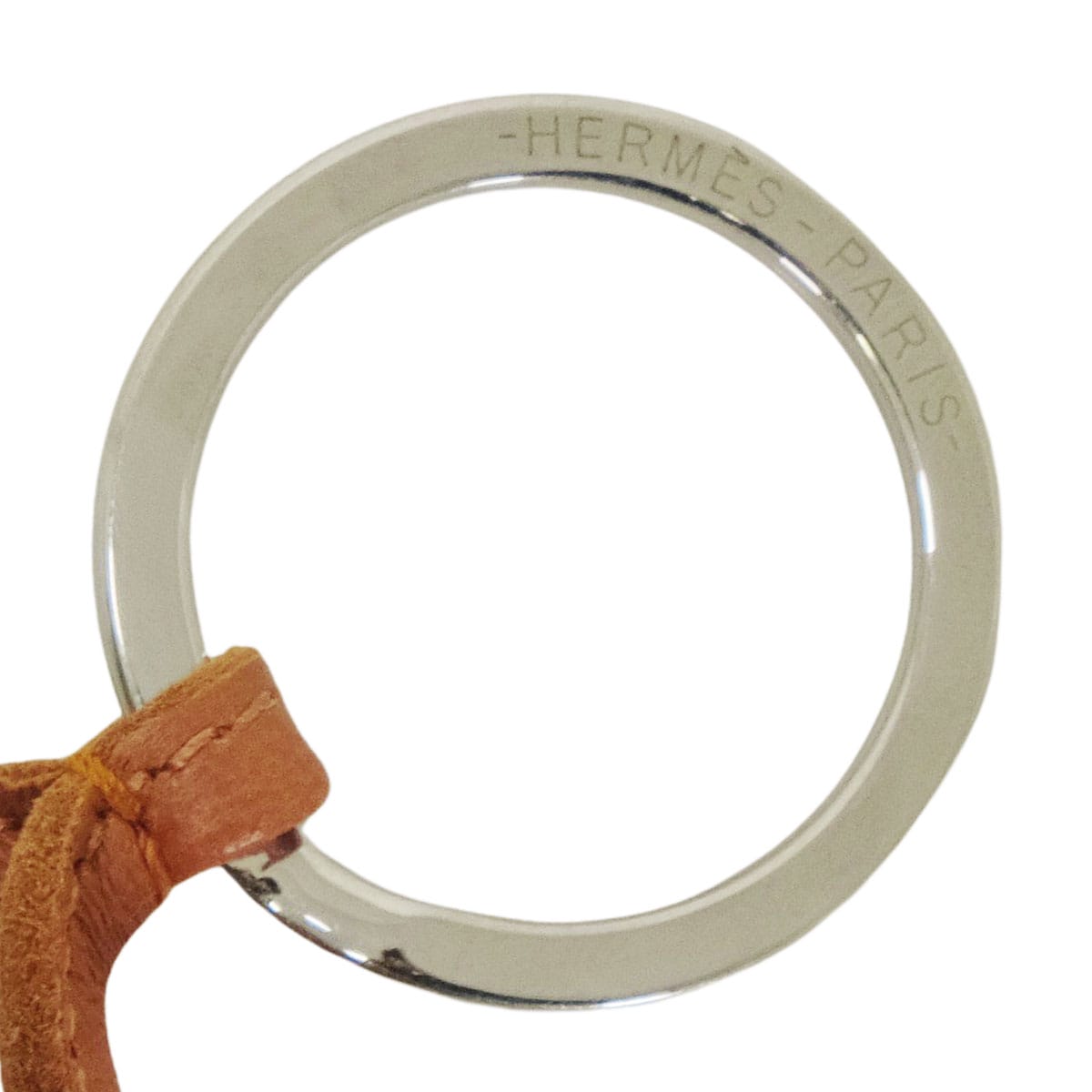 HERMES key ring Carmen Unodos Gold/Vert criquet Agneau Milo Silver HW[EXCELLENT][Authentic]