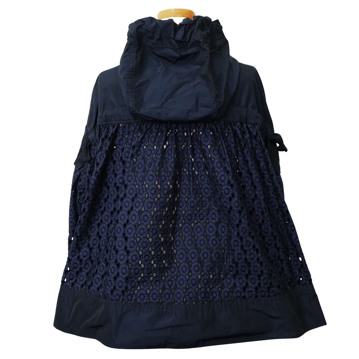 2018SS MONCLER Hooded sweatshirt Zip-up Hoodie OBSIDIENNE GIUBBOTTO Embroidery Lace Navy Cotton/Polyester #0 Silver HW D10934601480539CG[EXCELLENT][Authentic]