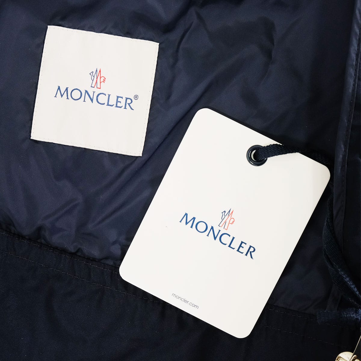 2018SS MONCLER Hooded sweatshirt Zip-up Hoodie OBSIDIENNE GIUBBOTTO Embroidery Lace Navy Cotton/Polyester #0 Silver HW D10934601480539CG[EXCELLENT][Authentic]