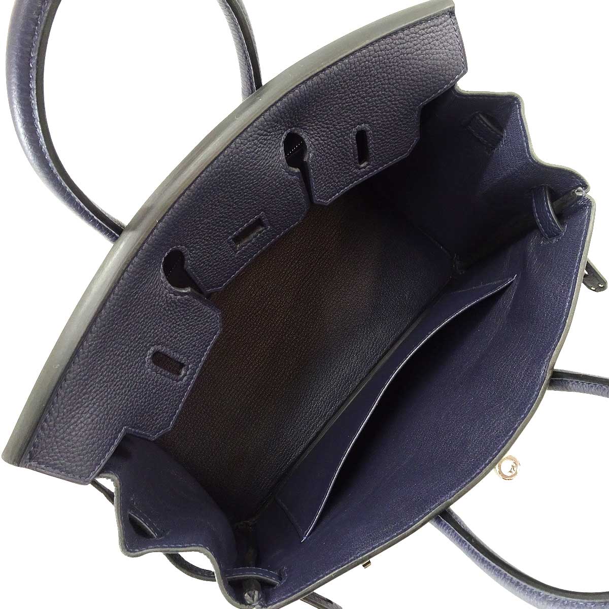 HERMES Handbag Birkin25 Bleu Nuit Veau Togo Silver HW Stamp K[BRAND NEW][Authentic]