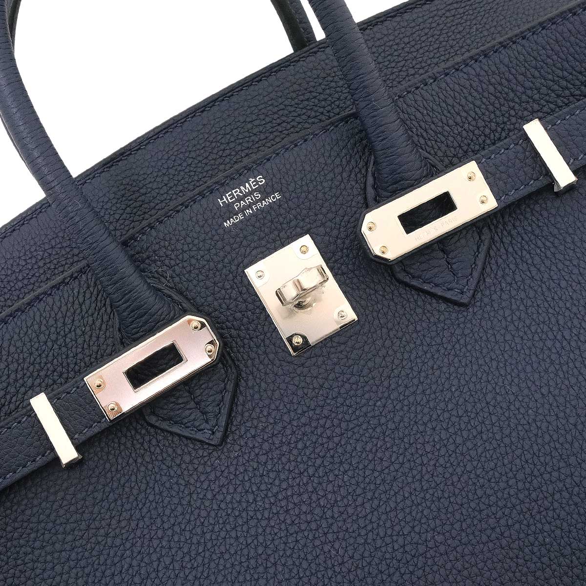 HERMES Handbag Birkin25 Bleu Nuit Veau Togo Silver HW Stamp K[BRAND NEW][Authentic]
