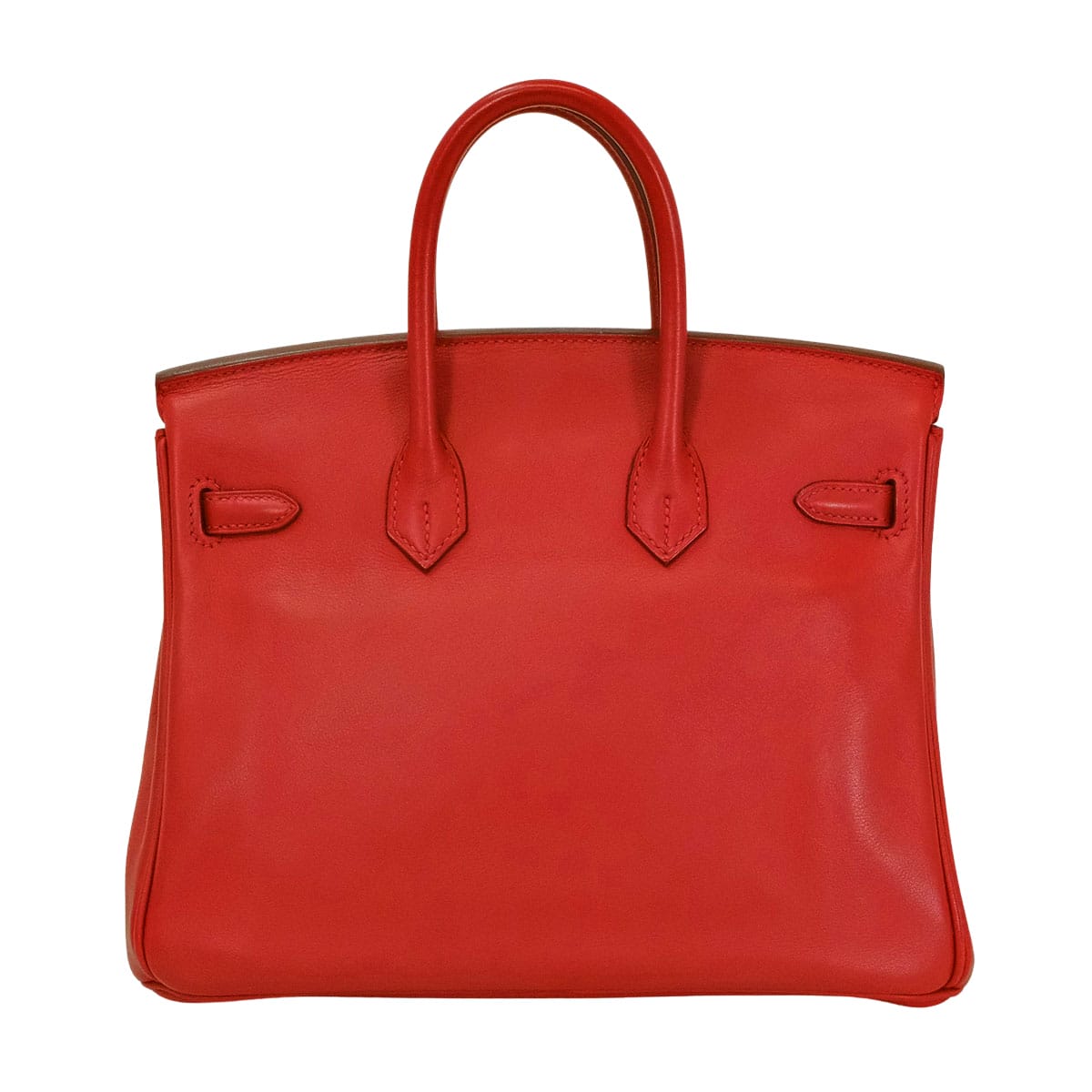 [Pre-loved] HERMES Handbag Birkin25 Vermillon Veau Swift Silver HW Stamp □R[USED SA][Authentic]