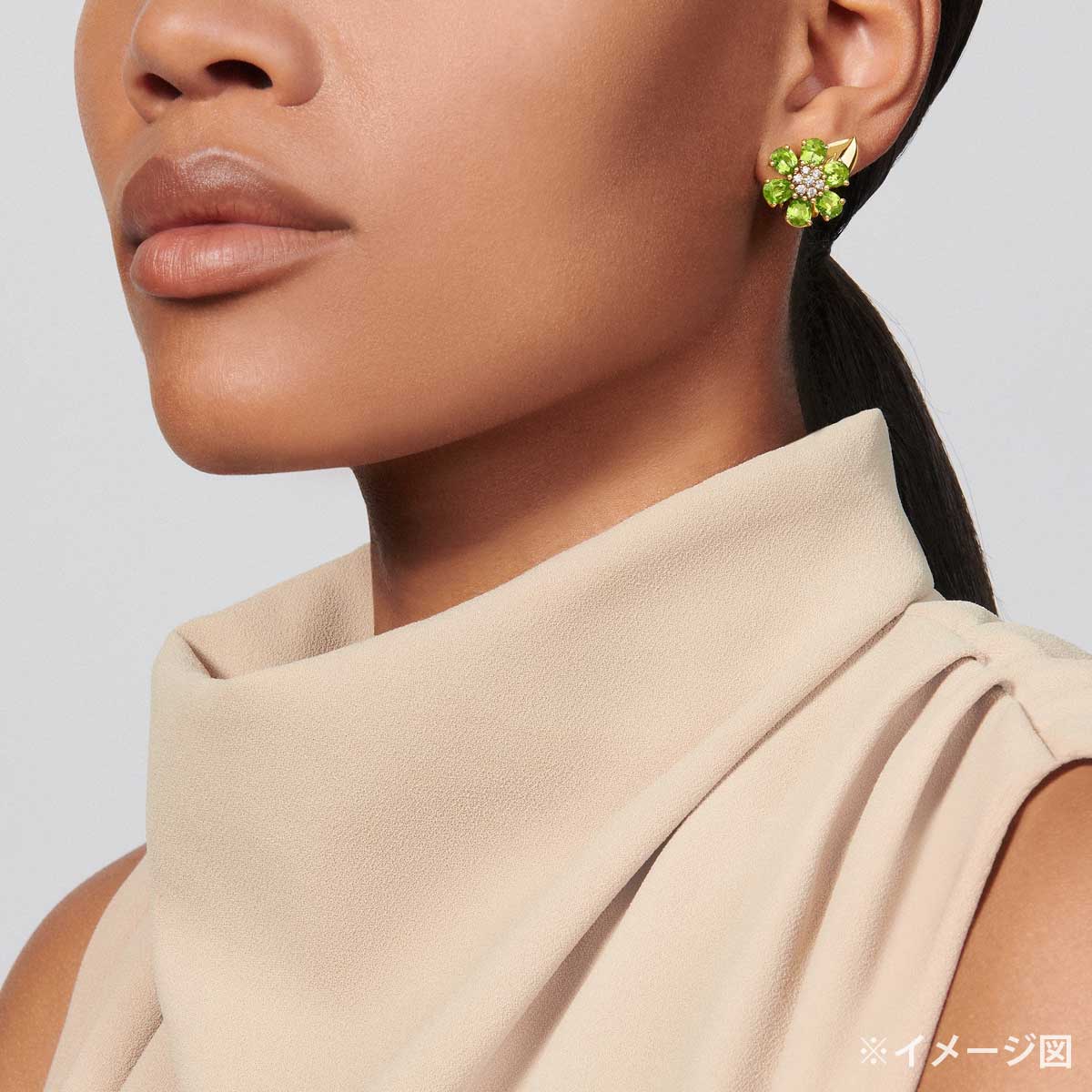 Van Cleef & Arpels pierced earring Fleur d'Hawai K18YG/Peridot VCARPHKD00[EXCELLENT][Authentic]