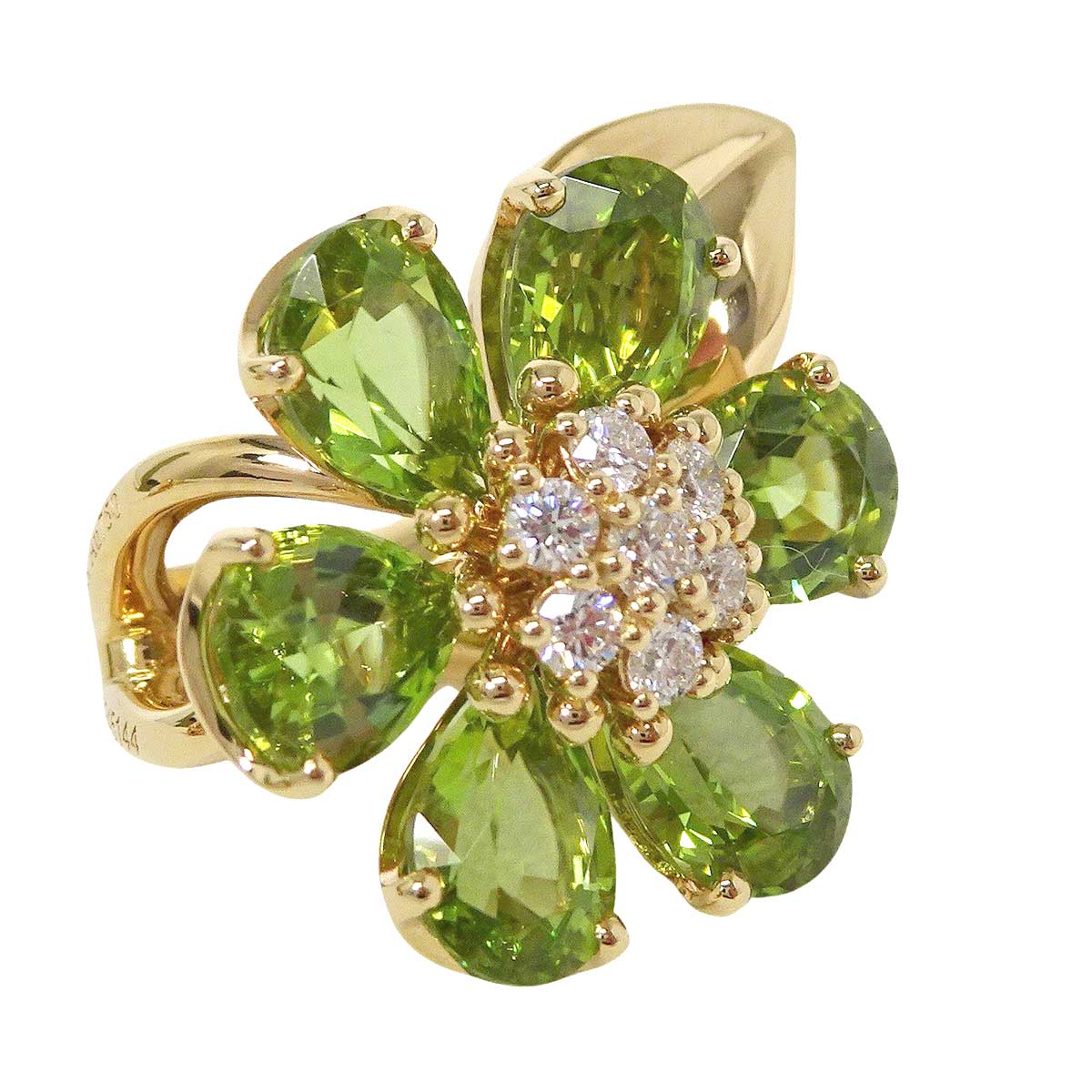 Van Cleef & Arpels pierced earring Fleur d'Hawai K18YG/Peridot VCARPHKD00[EXCELLENT][Authentic]