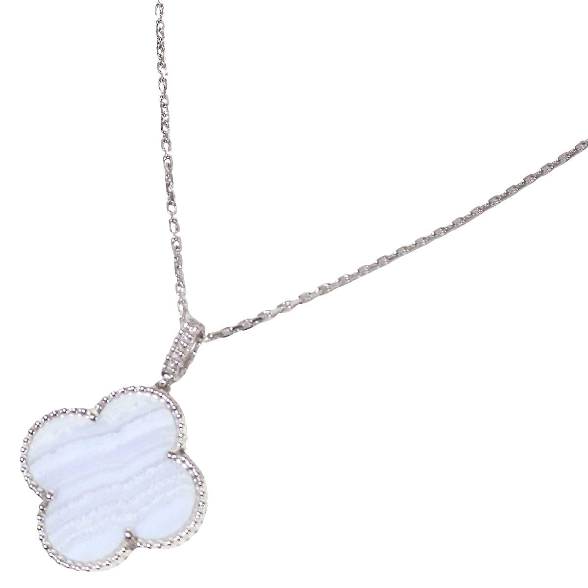 Van Cleef & Arpels necklace Magic Alhambra K18WG Chalcedony VCARP6L900[EXCELLENT][Authentic]
