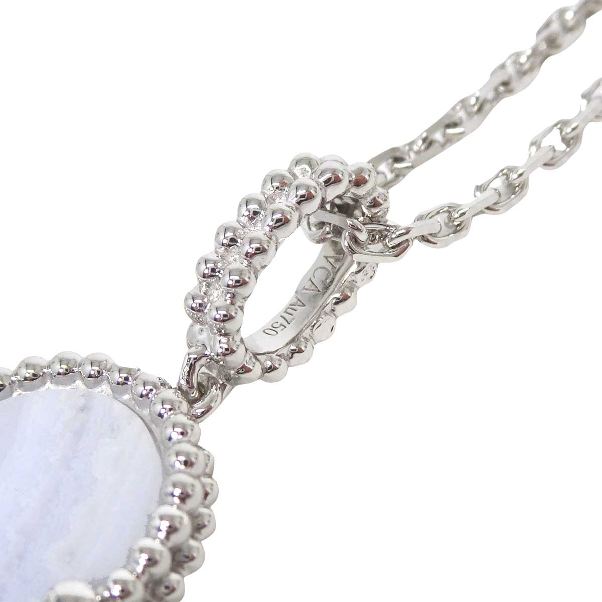 Van Cleef & Arpels necklace Magic Alhambra K18WG Chalcedony VCARP6L900[EXCELLENT][Authentic]