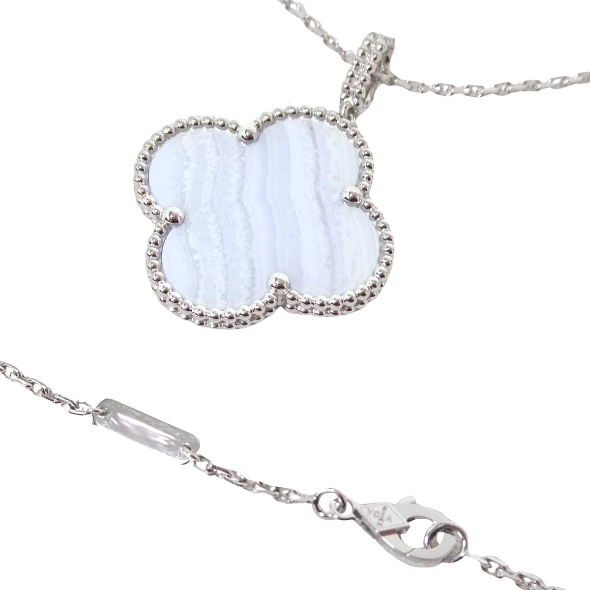 Van Cleef & Arpels necklace Magic Alhambra K18WG Chalcedony VCARP6L900[EXCELLENT][Authentic]