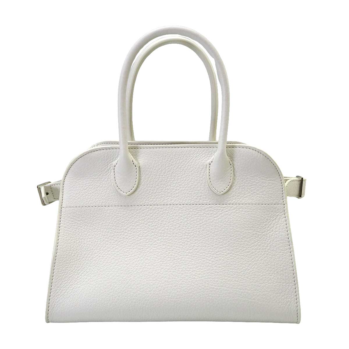 The Row Handbag Soft Margaux 10 Blanc (White) Calf leather Silver HW W1190L129[ALMOST NEW][Authentic]
