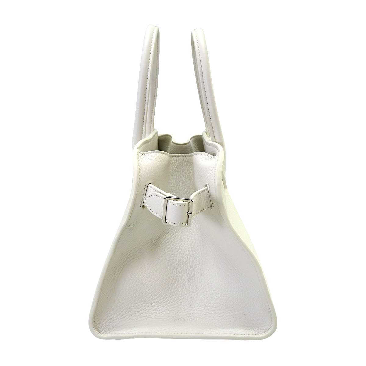 The Row Handbag Soft Margaux 10 Blanc (White) Calf leather Silver HW W1190L129[ALMOST NEW][Authentic]