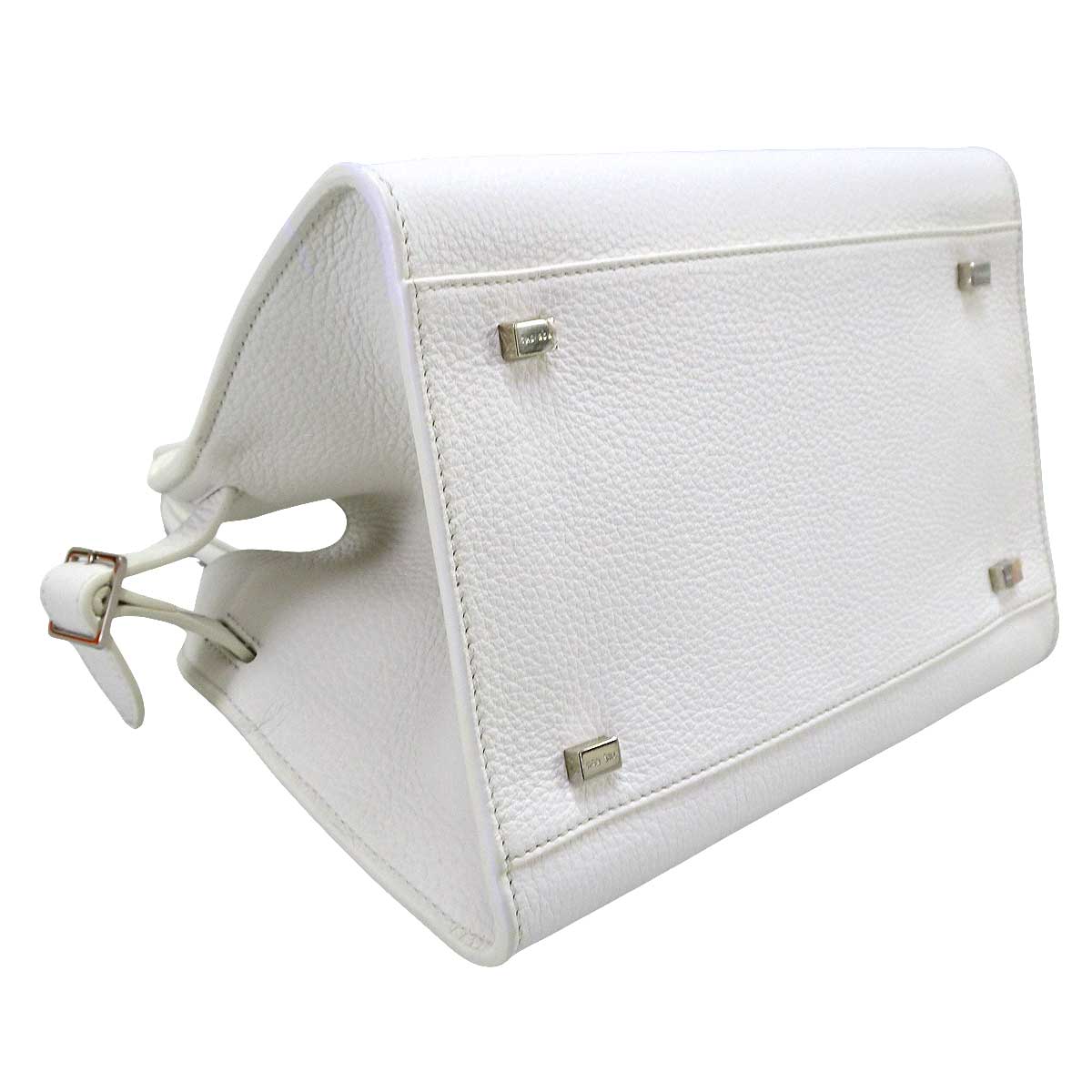 The Row Handbag Soft Margaux 10 Blanc (White) Calf leather Silver HW W1190L129[ALMOST NEW][Authentic]