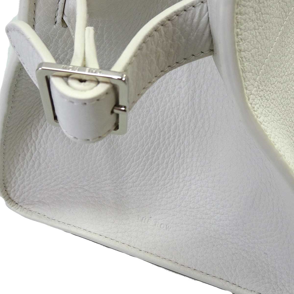 The Row Handbag Soft Margaux 10 Blanc (White) Calf leather Silver HW W1190L129[ALMOST NEW][Authentic]